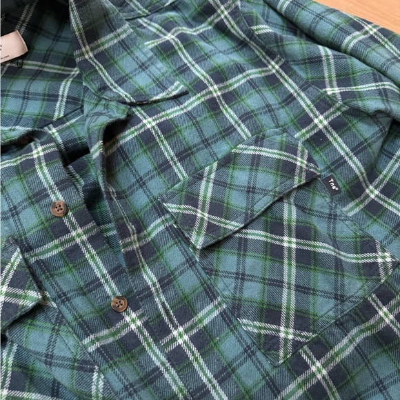 Aritzia Green and Blue Plaid Button-Down Shirt - Picture 2 of 2